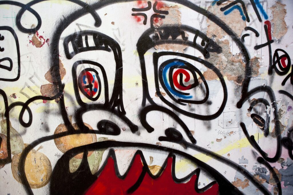 Head on a graffiti